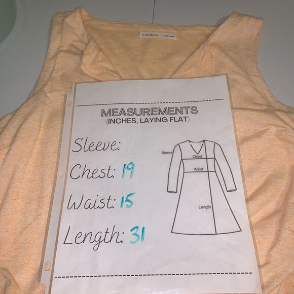 Athleta Orange Sleeveless Tank Dress Women’s Small Elastic Waist Casual Athletic - Picture 7 of 7
